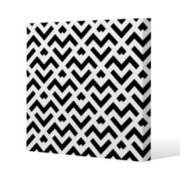 Benjamin Tate Design Black & White Geometric Slim Style Canvas Print 60x60cm in Natural - Size: 60x60 cm - thumbnail 1
