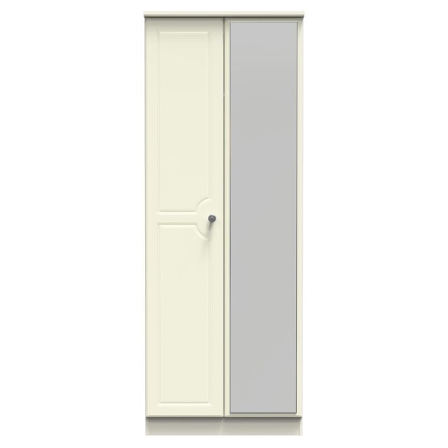 Ready Assembled 2 U Stirling Tall 2 Door Mirrored Wardrobe (Ready Assembled) in Cream - image 1