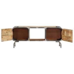 Berkfield Home TV Cabinet 110x30x42 cm Solid Wood Mango in Brown - Size: 110 x 30 x 42 cm - thumbnail 3