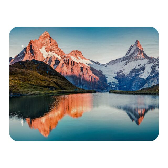 Benjamin Tate Design Fantastic evening panorama of Bachalp lake Designer Blanket in Natural - Size: 120 cm x 150 cm - image 1