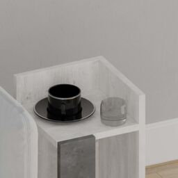 Decortie Elos 25cm Right-Side Bedside Cabinet with Drop-Down Door, Dark Oak - Size: 1 Pack - thumbnail 5