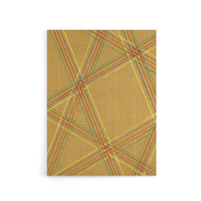 "Artery8 Abstract Geometric Plaid Pattern Canvas Wall Art Print Korin in Beige - Size: W18"" x H24""" - image 1
