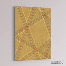 "Artery8 Abstract Geometric Plaid Pattern Canvas Wall Art Print Korin in Beige - Size: W18"" x H24""" - thumbnail 2