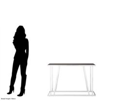 Orsina Sturdy Console Table With Black Glass Top, Durable Storage Console Table, Elegant Console Table For Hallway in Silver - thumbnail 5