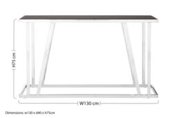 Orsina Sturdy Console Table With Black Glass Top, Durable Storage Console Table, Elegant Console Table For Hallway in Silver - thumbnail 4