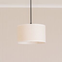 ValueLights Eva Natural Linen Fabric Ceiling Floor Table Small Drum Lamp Shade in White - thumbnail 3