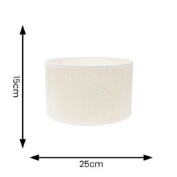 ValueLights Eva Natural Linen Fabric Ceiling Floor Table Small Drum Lamp Shade in White - thumbnail 4