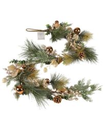 Dibor Golden Glow Pre-Lit Xmas Table Decoration Christmas Garland 1.5m - Size: Large - thumbnail 2