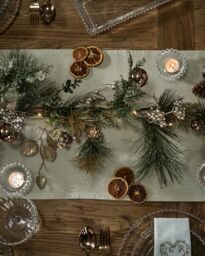 Dibor Golden Glow Pre-Lit Xmas Table Decoration Christmas Garland 1.5m - Size: Large - thumbnail 3