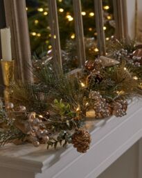 Dibor Golden Glow Pre-Lit Xmas Table Decoration Christmas Garland 1.5m - Size: Large - thumbnail 4