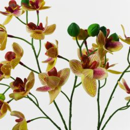 Leaf 43cm Large Pink Yellow Artificial Orchid in Ceramic Planter - thumbnail 3