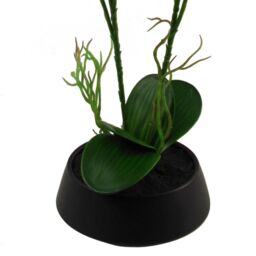Leaf 43cm Large Pink Yellow Artificial Orchid in Ceramic Planter - thumbnail 5