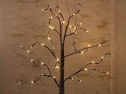 Marco Paul Christmas Twig Tree Decoration Outdoor LED Light Snow Effect Xmas 120cm Garden in Brown - thumbnail 4