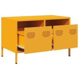 Berkfield Home TV Cabinet Mustard Yellow 68x39x43.5 cm Cold-rolled Steel - thumbnail 5
