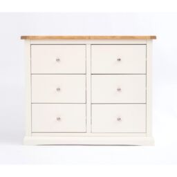 Cabinet Bits Castelli 6 Drawer Chest of Drawers Chrome Knob in Off-White
