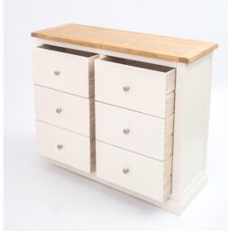 Cabinet Bits Castelli 6 Drawer Chest of Drawers Chrome Knob in Off-White - thumbnail 4