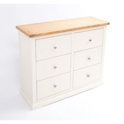Cabinet Bits Castelli 6 Drawer Chest of Drawers Chrome Knob in Off-White - thumbnail 3