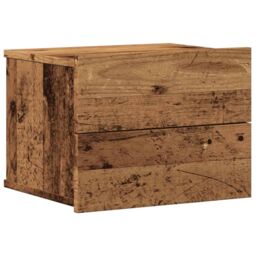 Berkfield Home Wall-mounted Bedside Cabinet Old Wood 40x32x30 cm in Brown - Size: 40 x 32 x 30 cm - thumbnail 2