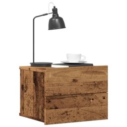 Berkfield Home Wall-mounted Bedside Cabinet Old Wood 40x32x30 cm in Brown - Size: 40 x 32 x 30 cm - thumbnail 1