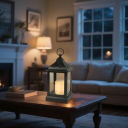 "Bright Zeal 2pcs 9.5"" Vintage Decorative Candle Lanterns Christmas in Black" - thumbnail 7