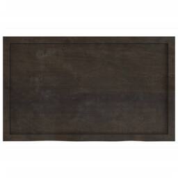Berkfield Home Table Top Dark Grey 100x60x(2-4) cm Treated Solid Wood Oak in Dark Brown - thumbnail 4