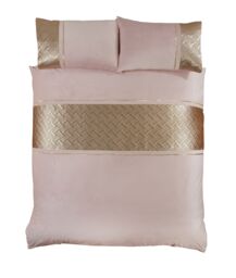 Rapport Home Capri Polycotton Duvet Cover Set With Pillowcase in Dusty Pink - Size: Super King - thumbnail 3