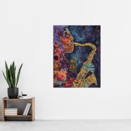 "Artery8 Transcendent Saxophone Music Trippy Concept Art Wall Art Print - Size: W24"" x H32""" - thumbnail 4