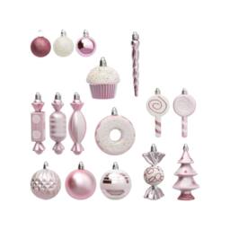 Garden Greatness Set of 50 Candy Cane Pink Baubles - Size: 50 Pieces - thumbnail 2