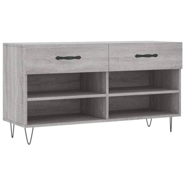 Berkfield Home Shoe Bench Grey Sonoma 102x35x55 cm Engineered Wood - Size: 102 x 35 x 55 cm - image 1