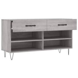 Berkfield Home Shoe Bench Grey Sonoma 102x35x55 cm Engineered Wood - Size: 102 x 35 x 55 cm - thumbnail 5