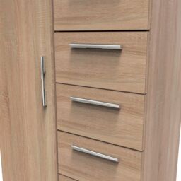 Ready Assembled 2 U Trent 1 Door 5 Drawer Childrens Wardrobe (Ready Assembled) in Light Oak - thumbnail 4