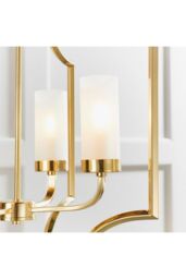 Netlighting Edrea 4 Light Ceiling Pendant Satin Brass & Frosted Glass E14 in Gold - thumbnail 6