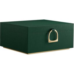 SONGMICS Two Layer Jewellery Box with Handle & Removable Tray in Dark Green - thumbnail 7