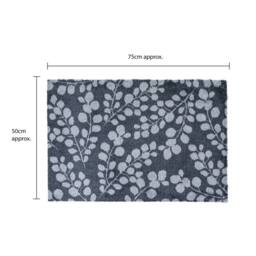 JVL Mega Doormat - 50x75cm, Branches in Blue - Size: 75 cm x 150 cm - thumbnail 7