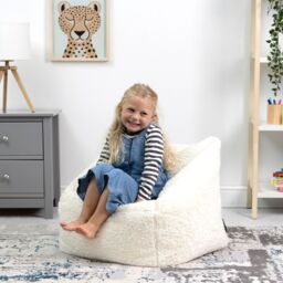 icon Kids Teddy Bean Bag Armchair Kids Bean Bags Set of 2 in Beige - thumbnail 2