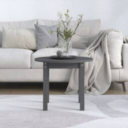 Berkfield Home Coffee Table Grey Ã˜ 55x45 cm Solid Wood Pine - thumbnail 3