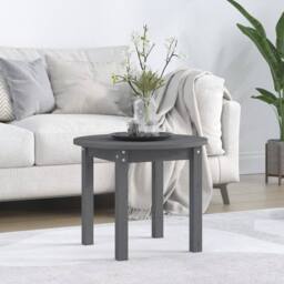Berkfield Home Coffee Table Grey Ã˜ 55x45 cm Solid Wood Pine - thumbnail 2