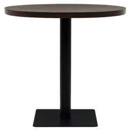 Berkfield Home Bistro Table MDF & Steel Round 80x75 cm Dark Ash in Brown - thumbnail 3