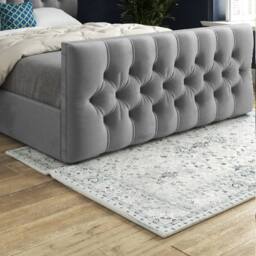 Casani Poulton Upholstered Grey Soft Velvet Designer Bed Frame - Size: Small Single - thumbnail 6