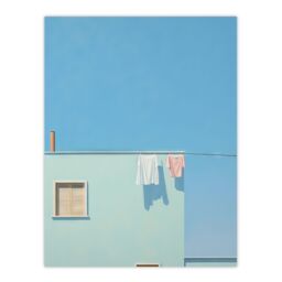 Artery8 Wall Art Print Washing Line Shadows By Amy Denver Minimalist Soft Pastel Laundry Room Minimalism Simple Modern Artwork Poster - thumbnail 1