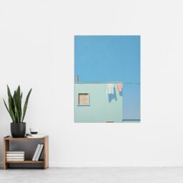 Artery8 Wall Art Print Washing Line Shadows By Amy Denver Minimalist Soft Pastel Laundry Room Minimalism Simple Modern Artwork Poster - thumbnail 4