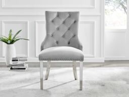 FurnitureboxUK Elina White Marble Effect Scratch Resistant Dining Table & 2 Grey Belgravia Velvet Chairs - thumbnail 9