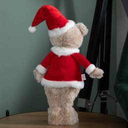 Samuel Alexander 35cm Plush Standing Teddy Santa Christmas Decoration in Red - thumbnail 4