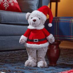 Samuel Alexander 35cm Plush Standing Teddy Santa Christmas Decoration in Red - thumbnail 2