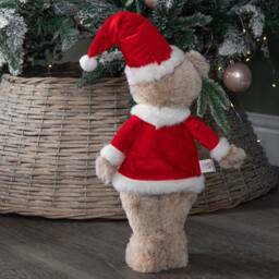 Samuel Alexander 35cm Plush Standing Teddy Santa Christmas Decoration in Red - thumbnail 7
