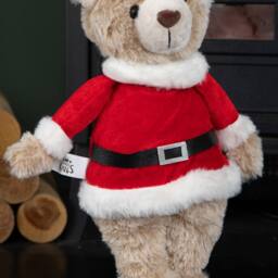 Samuel Alexander 35cm Plush Standing Teddy Santa Christmas Decoration in Red - thumbnail 5