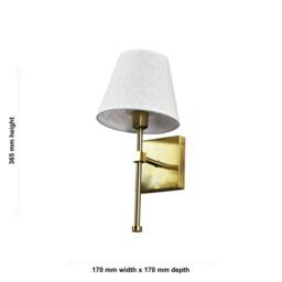 First Choice Lighting Horrace - Satin Brass Rechargeable Wall Light with Linen Shade in Gold - thumbnail 7