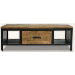 Jaipur Furniture Ltd Induse Coffee Table 1 Drawer - Mango Wood/Iron - L60 x W120 x H41 cm - PP Sawn Finish in Brown - thumbnail 2