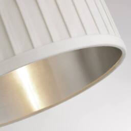 Lighting Collection Pleated Velvet Ivory Shade With Metallic Silver Inner 40Cm Lamp Shade - thumbnail 4