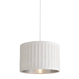 Lighting Collection Pleated Velvet Ivory Shade With Metallic Silver Inner 40Cm Lamp Shade - thumbnail 2